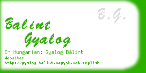 balint gyalog business card