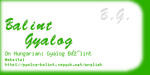 balint gyalog business card